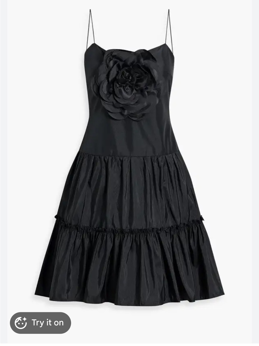 Zac Posen Floral Appliqued Tiered Tafetta Mini Dress NWT